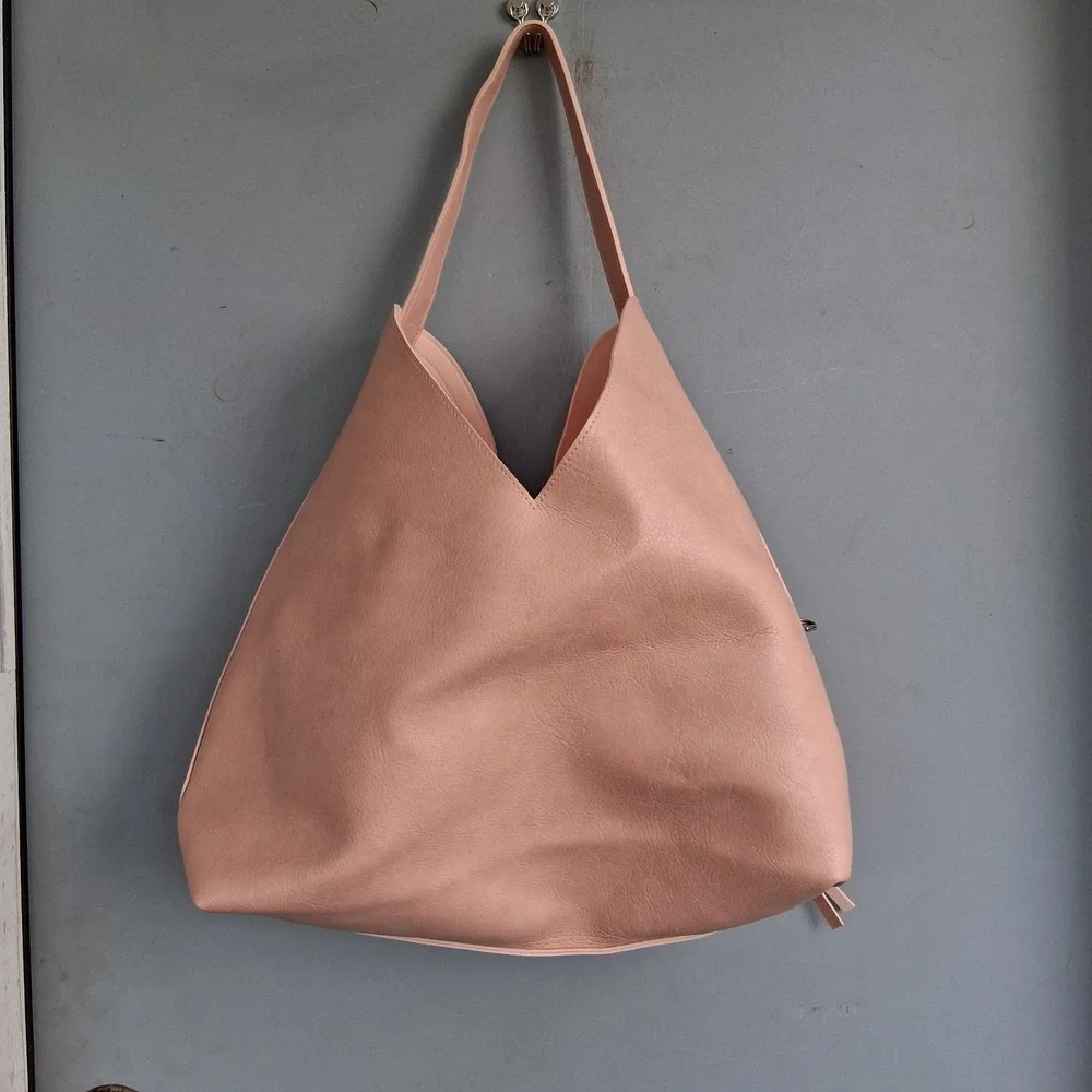 Puzzle Bag Ulta Vegan Leather Blush Pink Tote Zip Pouch Shoulder EUC